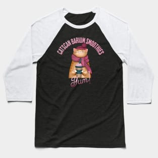 Funny CTScan barium beverage Happy Cat design Baseball T-Shirt